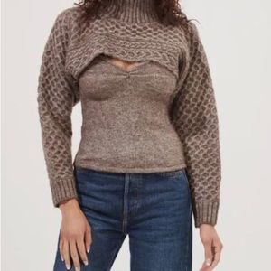 NWOT Astr The Label Imani Cable Sweater Cowl Knit Cami Set